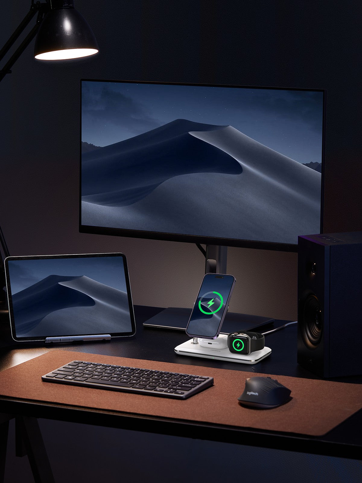 UGREEN MagFlow Qi2 Wireless Charger 25W 3 in 1 Wireless Charger Wireless Charging Station MagSafe Compatible for iPhone 16/15/14/13/12 MagSafe Seri