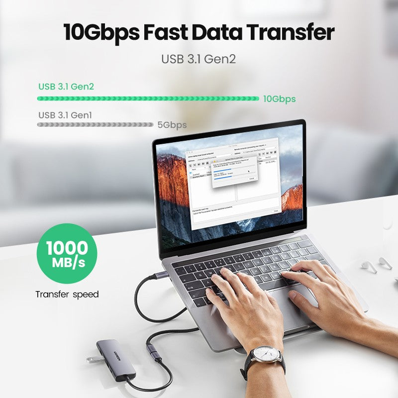 UGREEN USB-C Male to USB-C Female Gen2 Alu Case Braided Extension Cable 1m