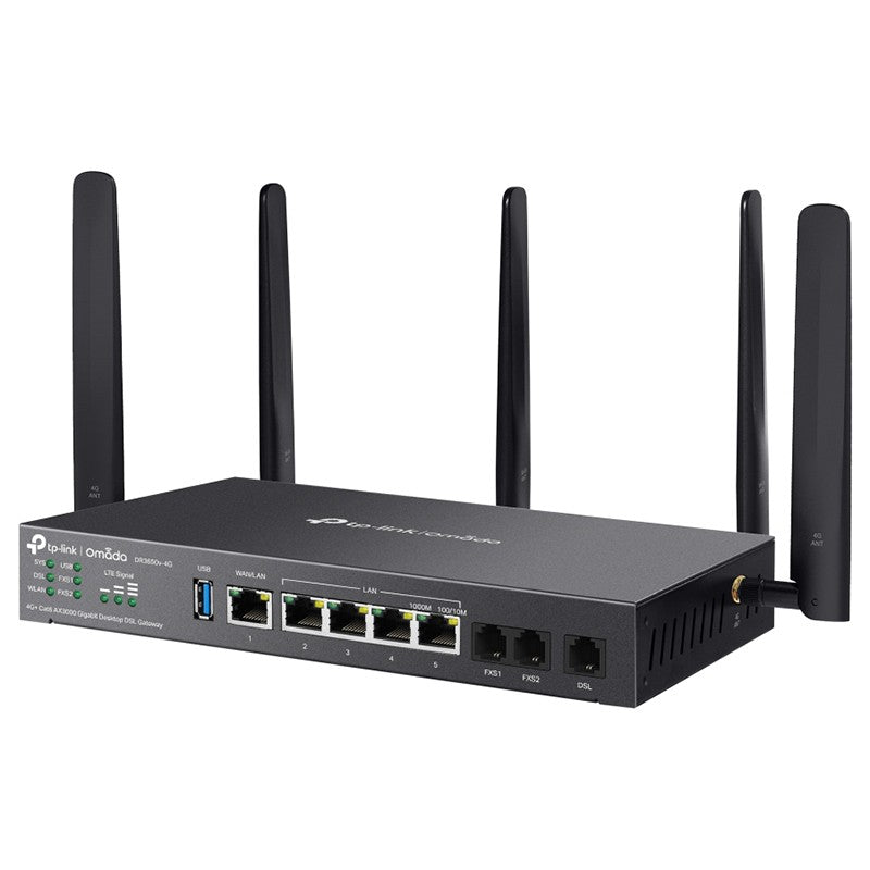 TP-Link Omada 4G+ Cat6 AX3000 Wi-Fi 6 Gigabit Desktop DSL Gateway