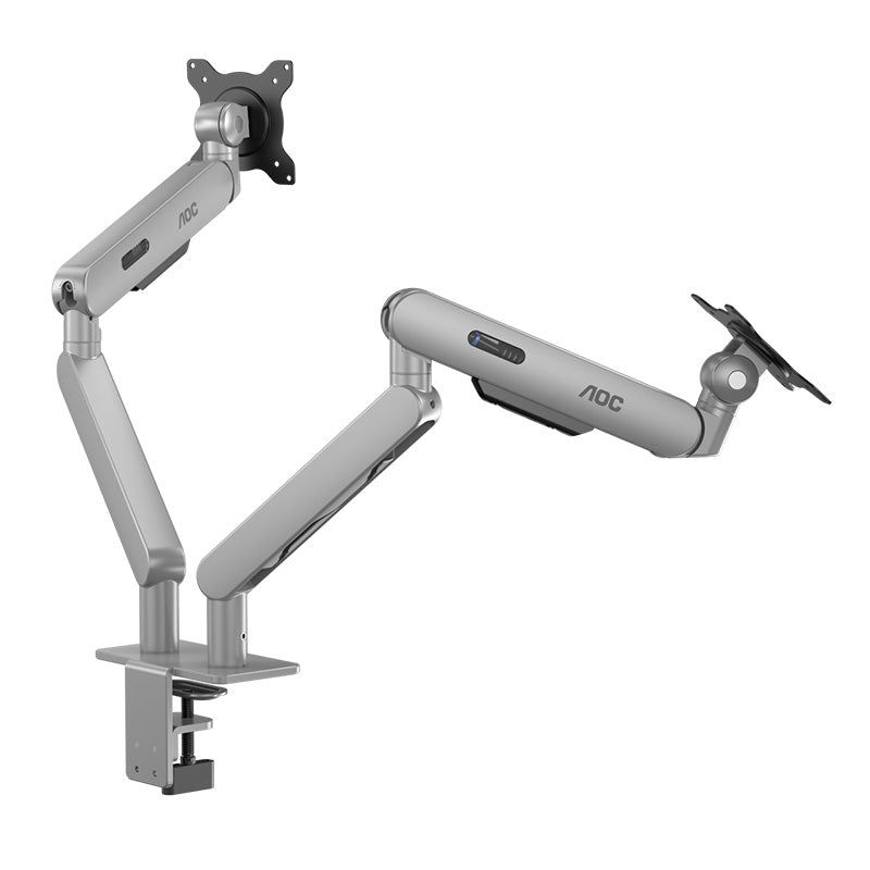 AOC 17in - 34in Dual Monitor Arm - Silver