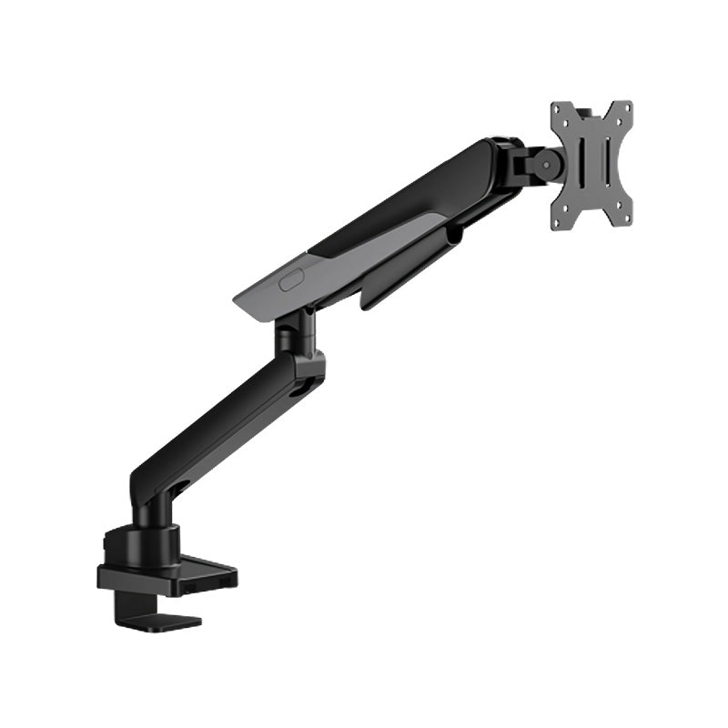 Humanmotion Single Screen Aluminum Monitor Arm for up to 17in-40in 2-12kg - Matte Black and Silver