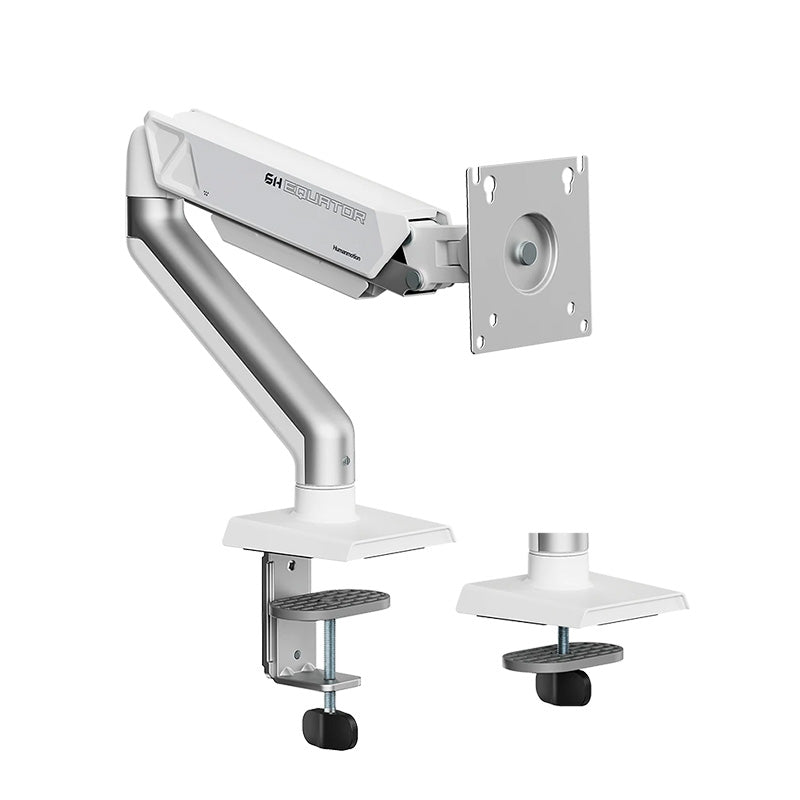 Humanmotion Single Screen Aluminum Steel Monitor Arm for up to 17in-32in 2-9kg - Space Grey