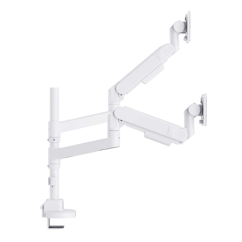 Infinity Ergonomic and Style Heavy-Duty Gas Spring Dual Monitor Arm Support 24in-57in up to 27kg - White