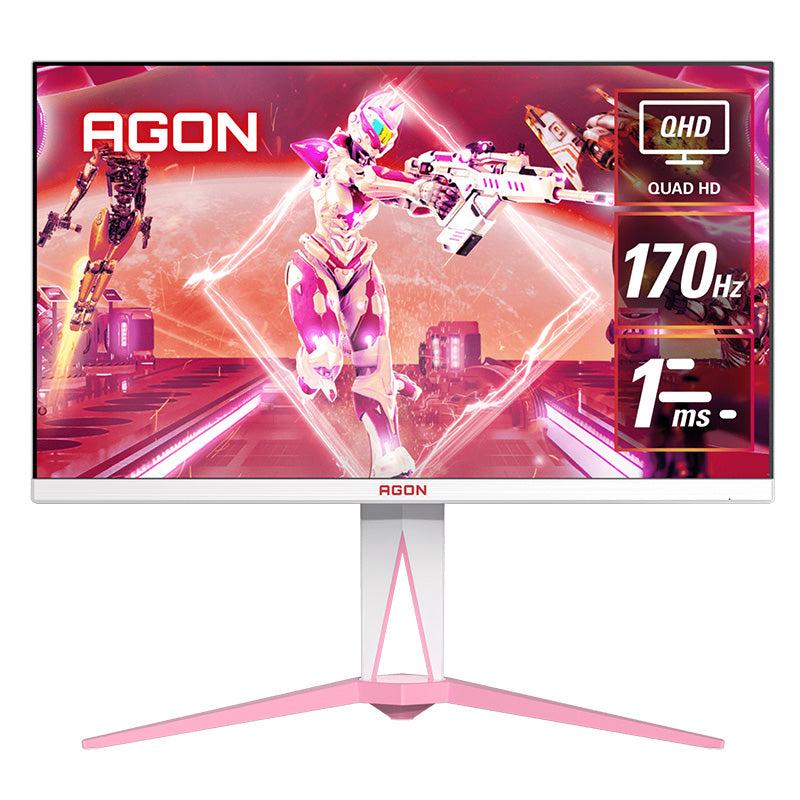 AOC AGON 27in QHD 170Hz IPS Gaming Monitor  - White/Pink