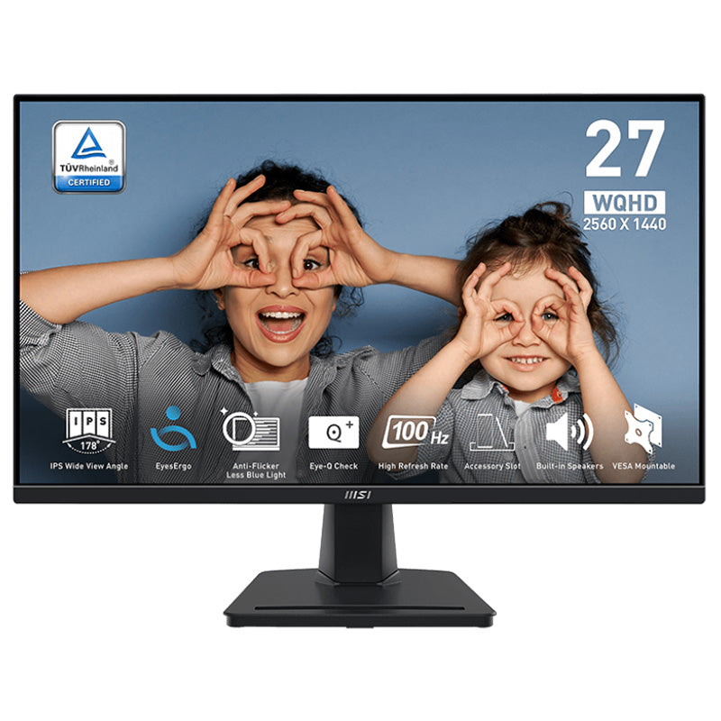 MSI 27in WQHD IPS 100Hz Adaptive-Sync Professional Business Monitor Black with SPK