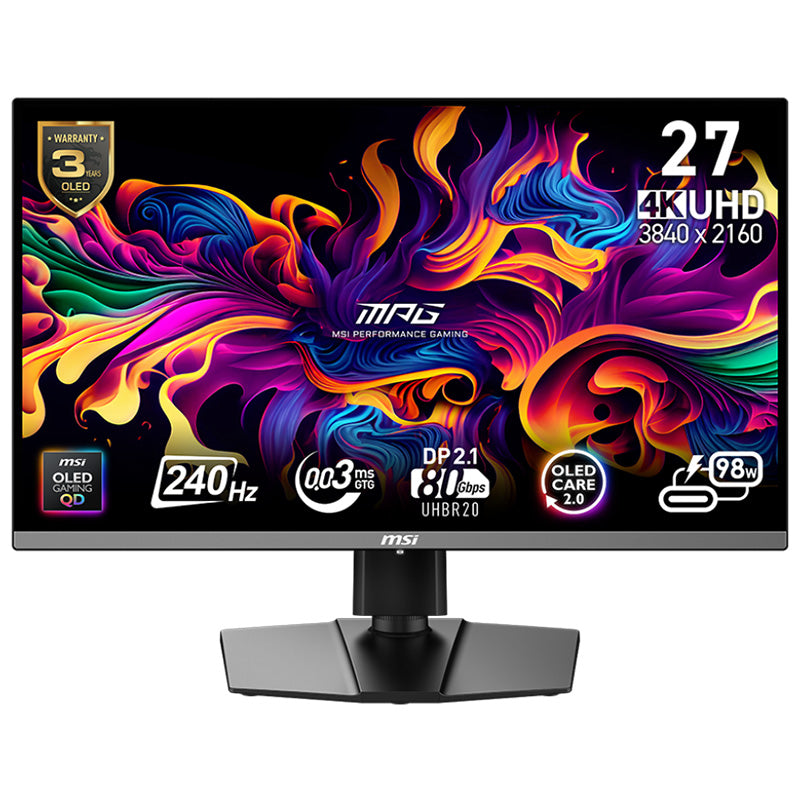 MSI MPG 27in 4K UHD QD-OLED 240Hz Adaptive Sync Gaming Monitor