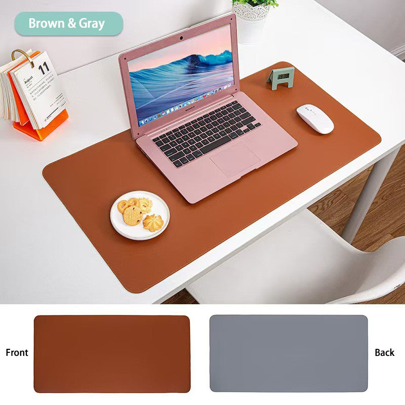 Dual-Sided Multifunctional Office Desk Pad, Waterproof Desk Mat Protector, Leather Desk Pad, Large Desk Pad for Keyboard and Mouse Blown&Grey