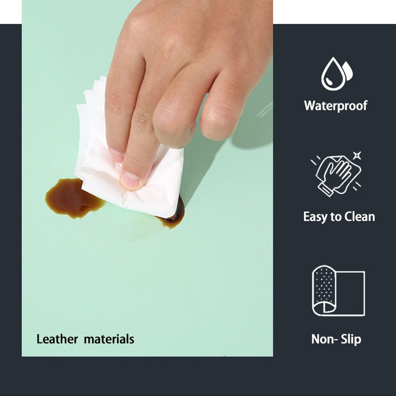 Dual-Sided Multifunctional Office Desk Pad, Waterproof Desk Mat Protector, Leather Desk Pad, Large Desk Pad for Keyboard and Mouse Blown&Grey