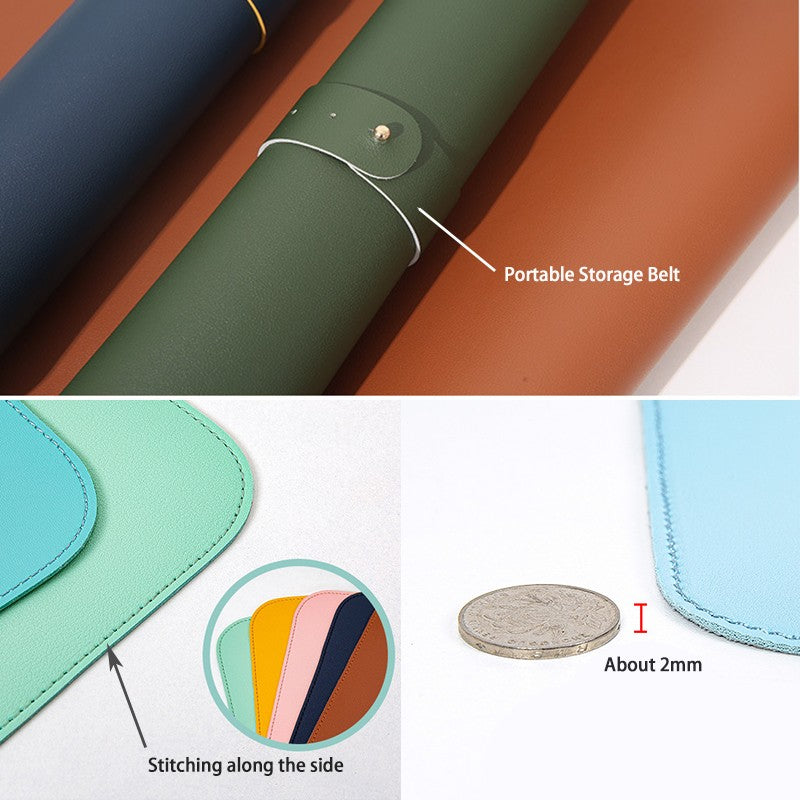 Dual-Sided Multifunctional Office Desk Pad, Waterproof Desk Mat Protector, Leather Desk Pad, Large Desk Pad for Keyboard and Mouse Blown&Grey