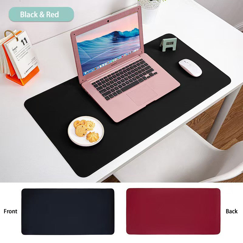 Dual-Sided Multifunctional Office Desk Pad, Waterproof Desk Mat Protector, Leather Desk Pad, Large Desk Pad for Keyboard and Mouse Black&Red