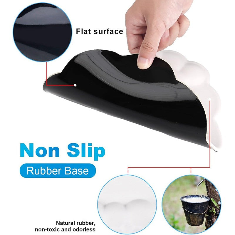 Mouse Pad Wrist Support, Cloud Mousepad with Memory Foam Wrist Rest, Non-Slip PU Base Gaming Leather Surface Mouse Pad for Home Office Laptop, Black