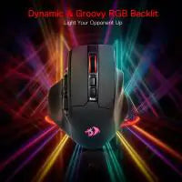 Redragon M811 PRO Wireless MMO Gaming Mouse, 15 Programmable Buttons RGB Gamer Mouse w/Ergonomic Natural Grip Build, Software Supports DIY Keybinds