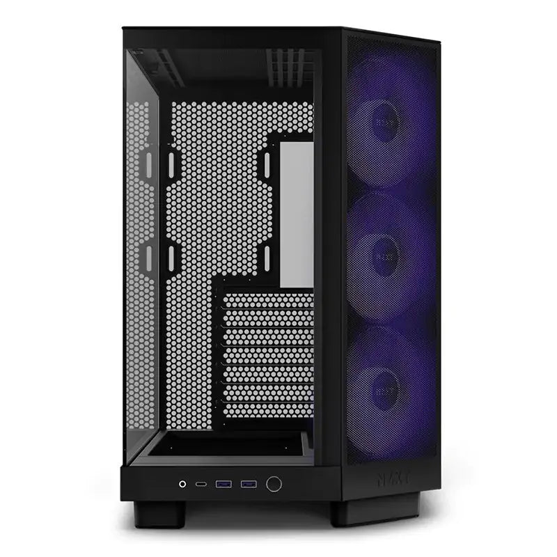 NZXT H6 Flow RGB Compact Dual Chamber TG Mid Tower ATX Case - Matte Black