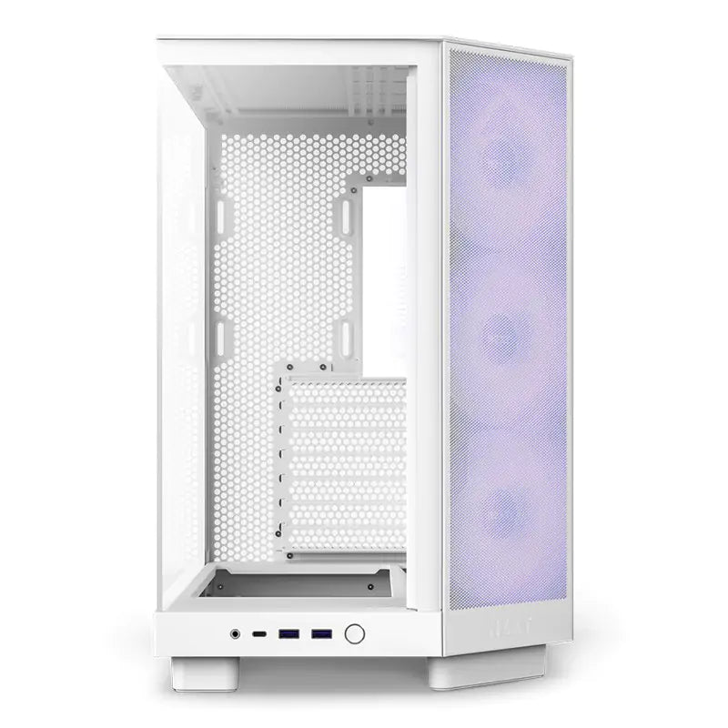 NZXT H6 Flow RGB Compact Dual Chamber TG Mid Tower ATX Case - Matte White