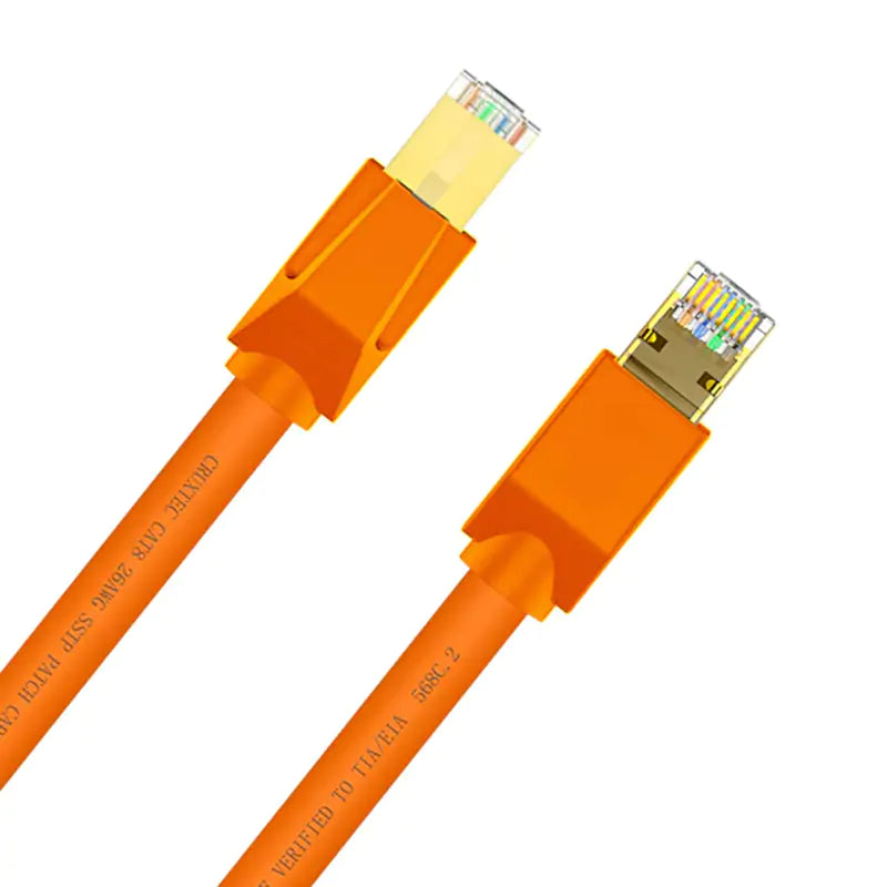 Cruxtec Cat8 Triple Shielding Ethernet Cable 1m Orange