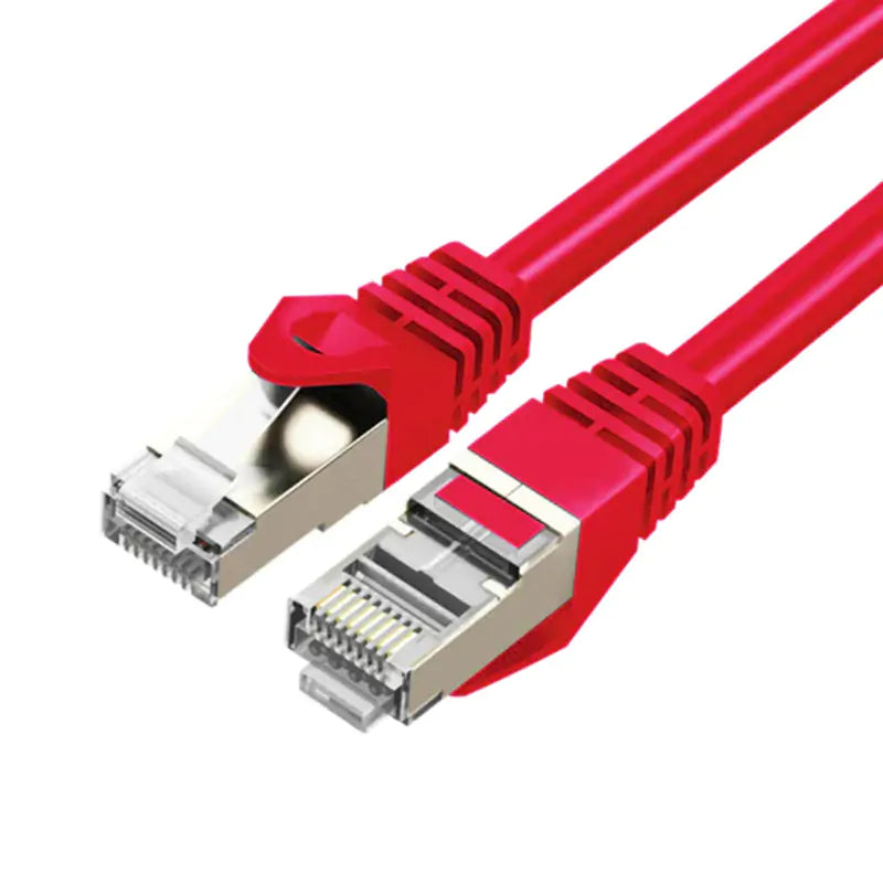 Cruxtec RS7-100-RD CAT7 10GbE SF/FTP Triple Shielding Ethernet Cable Red 10m