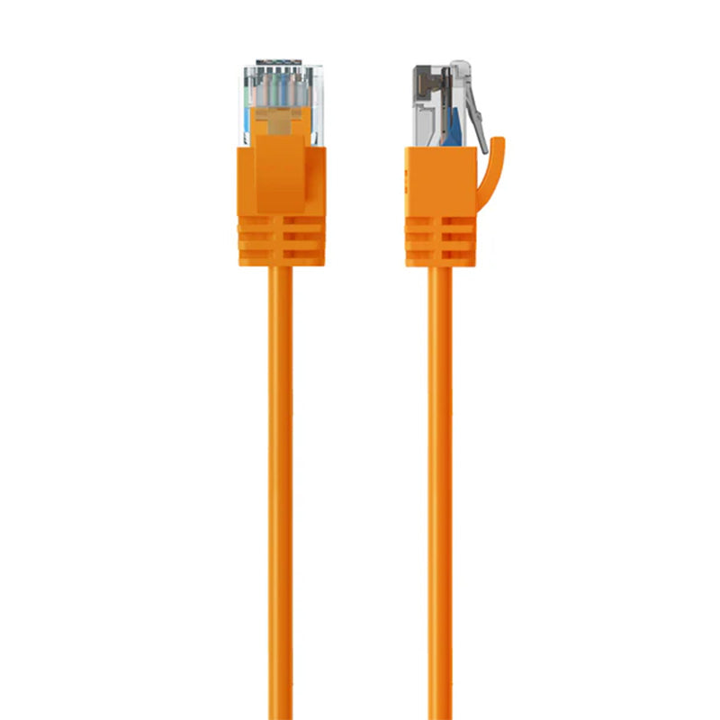 Cruxtec Ultra-Thin CAT6A U/UTP Ethernet Cable - Orange 0.3m