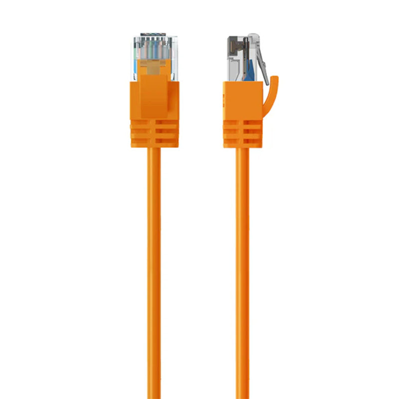 Cruxtec Ultra-Thin CAT6A U/UTP Ethernet Cable - Orange 1m
