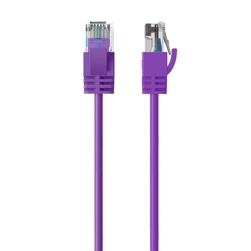 Cruxtec Ultra-Thin CAT6A U/UTP Ethernet Cable - Purple 0.3m