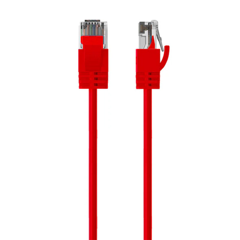 Cruxtec Ultra-Thin CAT6A U/UTP Ethernet Cable - Red 1.5m