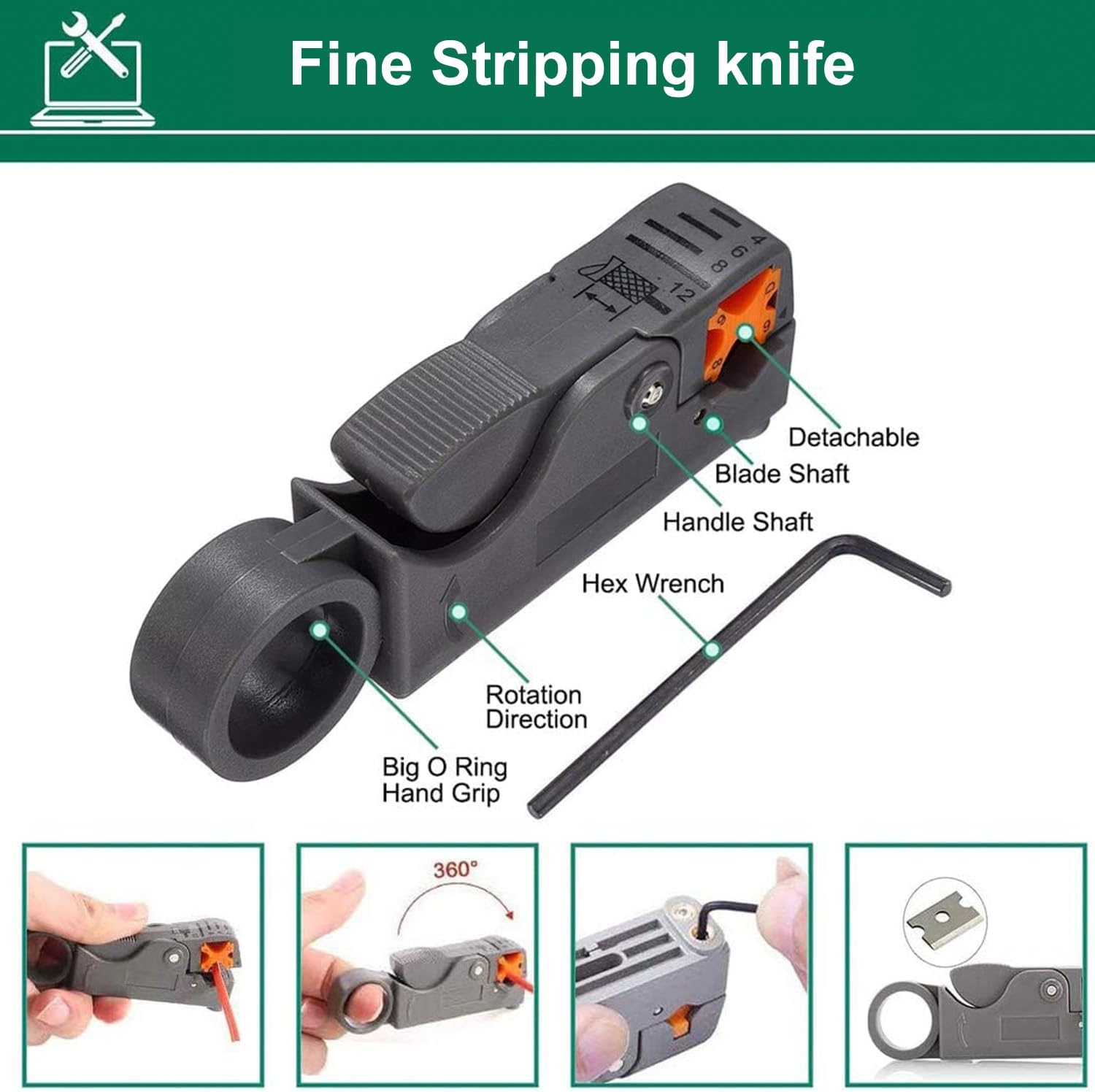 Network Tool Repair Kit, Ethernet LAN Network Cable Tester Computer Maintenance Coax Crimper Tool for RJ-45/11/12 Cat5/5e with Connector Accessories
