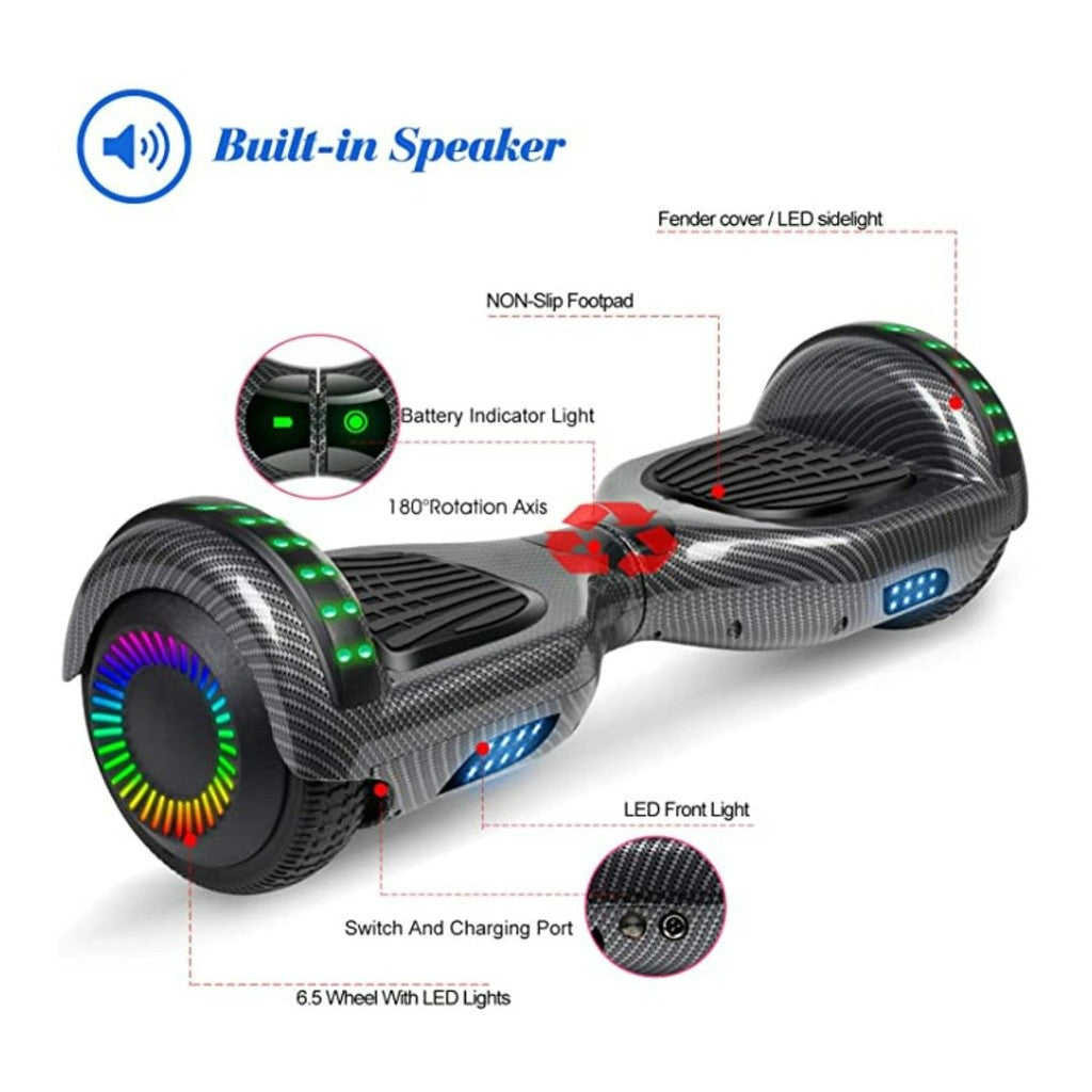 Funado Smart-S W1 Hoverboard Bluetooth Speaker Self Balancing Scooter Carbon Fiber