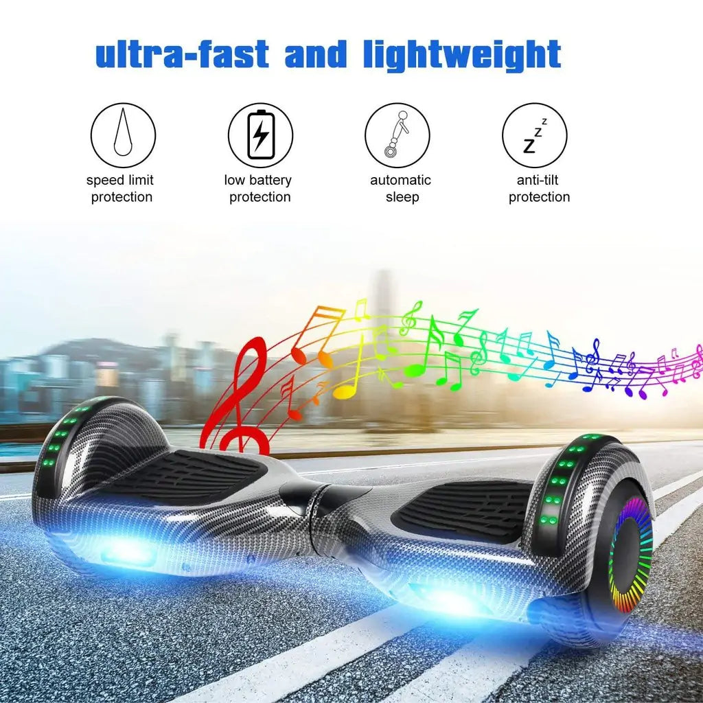 Funado Smart-S W1 Hoverboard Bluetooth Speaker Self Balancing Scooter Carbon Fiber