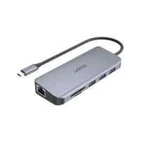 Unitek uHUB N9+ 9-in-1 USB-C Ethernet Hub with Dual Monitor 100W Power Delivery and Dual Card Reader