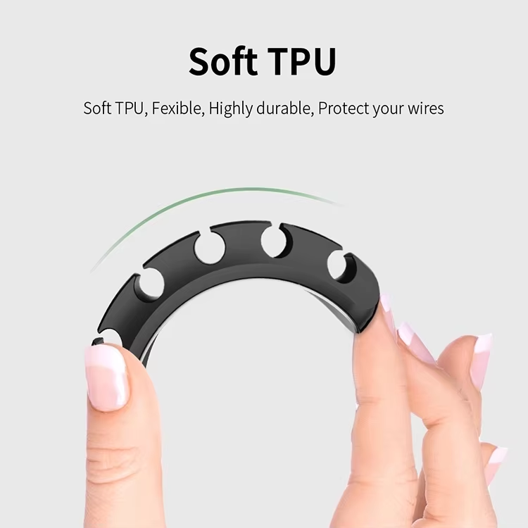 Data Cable Organiser 5-Pack Self Adhesive Cable Clips  Cable Horder with Strong Hold-Desk Cable Management for SB Cable/Power Cord/Wire White