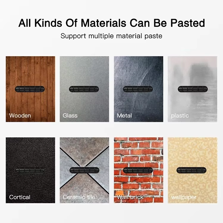 Data Cable Organiser 5-Pack Self Adhesive Cable Clips  Cable Horder with Strong Hold-Desk Cable Management for SB Cable/Power Cord/Wire White