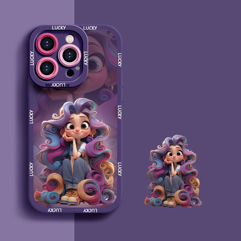 Silicone Rapunzel Princess Phone Case for iPhone 15