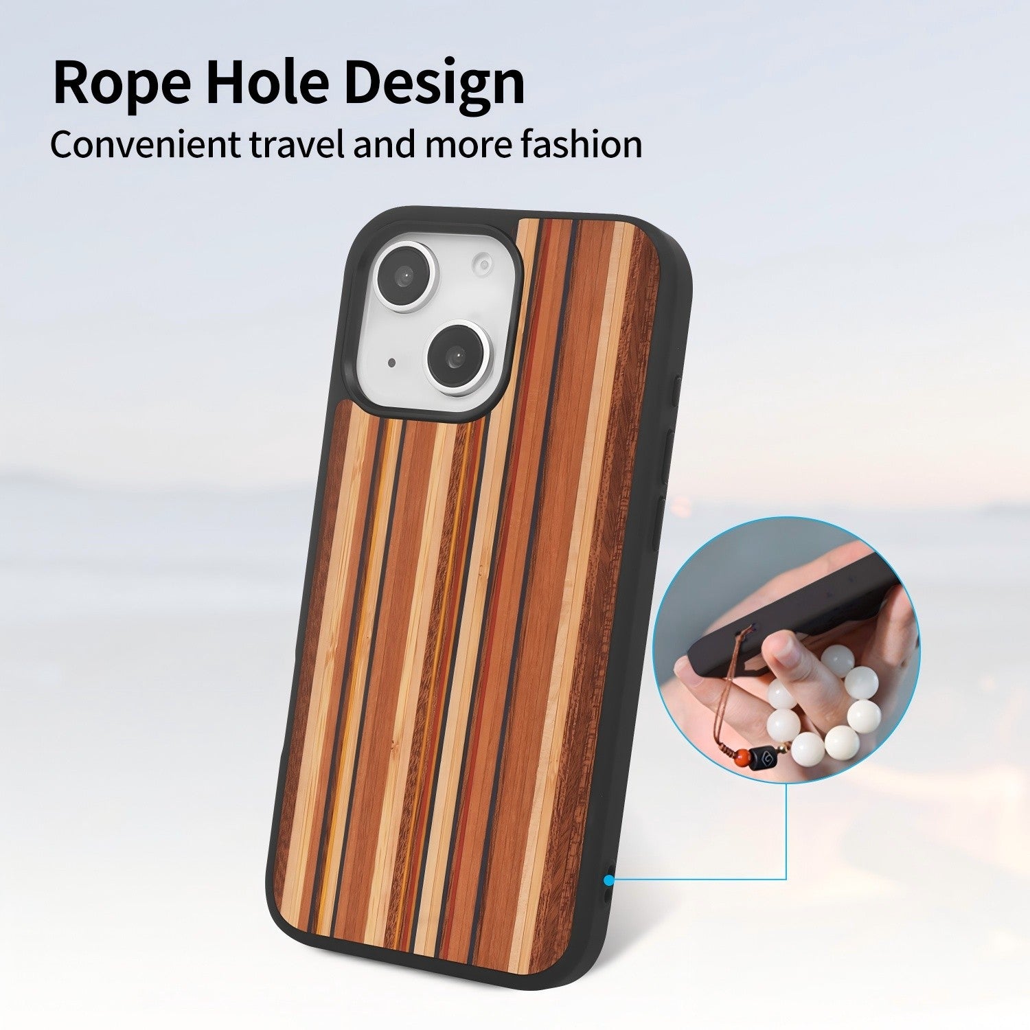 for iPhone 15 Magnetic Wood Case. Unique & Classy Shockproof Protective Cover. Compatible with MagSafe Magnetic Charging. (Color Wood, iPhone 15  6.1“
