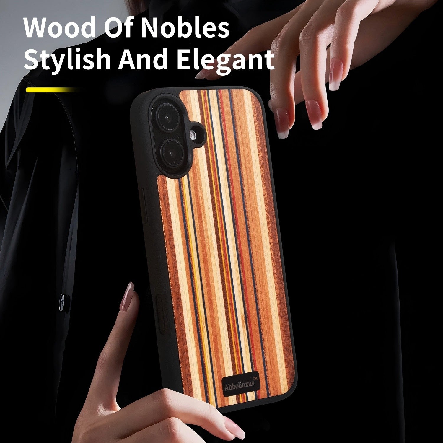 for iPhone 16 Magnetic Wood Case. Unique & Classy Shockproof Protective Cover. Compatible with MagSafe Magnetic Charging. (Color Wood, iPhone 16