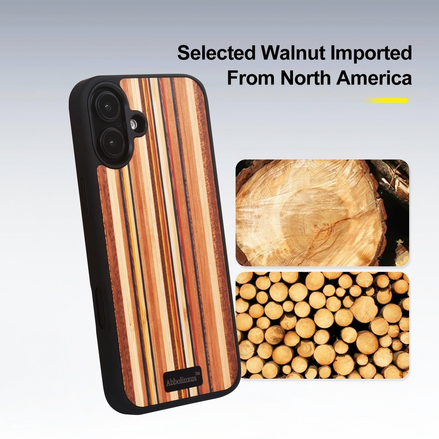 for iPhone 16 Magnetic Wood Case. Unique & Classy Shockproof Protective Cover. Compatible with MagSafe Magnetic Charging. (Color Wood, iPhone 16