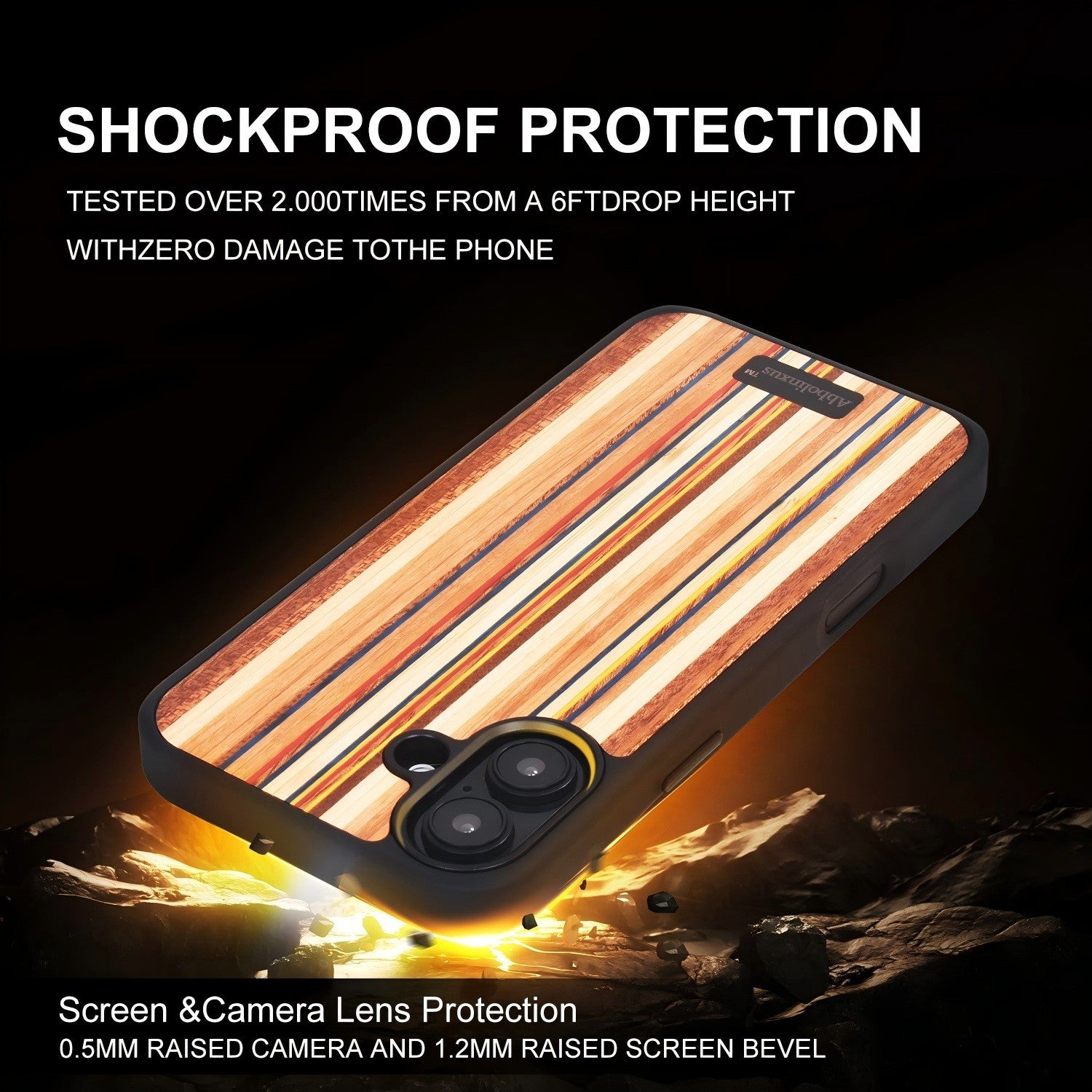for iPhone 16 Magnetic Wood Case. Unique & Classy Shockproof Protective Cover. Compatible with MagSafe Magnetic Charging. (Color Wood, iPhone 16