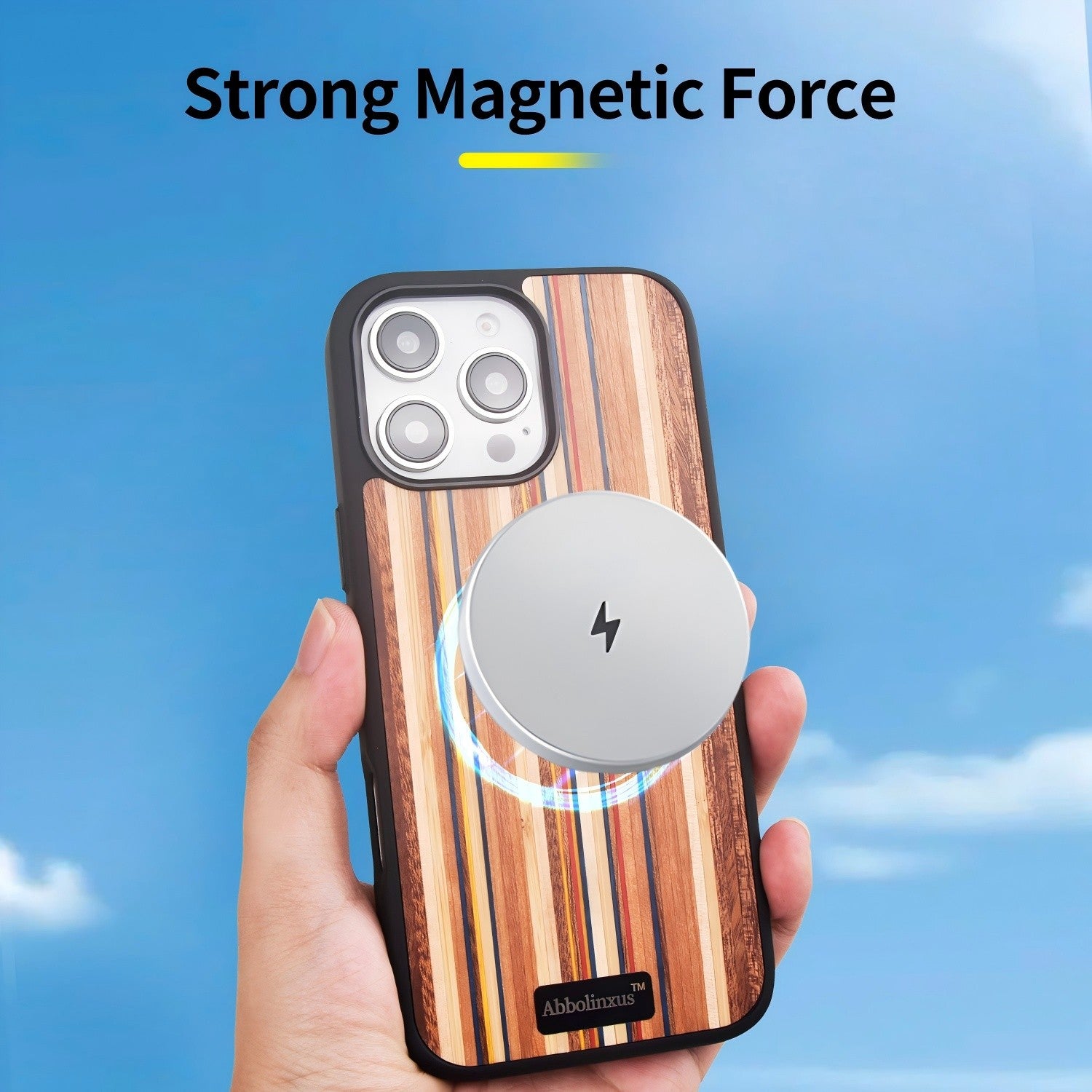 for iPhone 16 pro max Magnetic Wood Case. Unique & Classy Shockproof Protective Cover. Compatible with MagSafe Magnetic Charging.