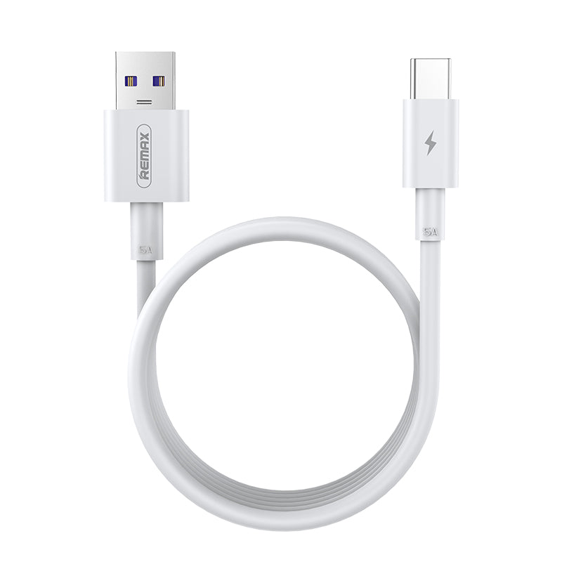 MOREJOY Remax 5A Super Fast Charging and Data TransmissionCable 1M A to C Cable Wihte