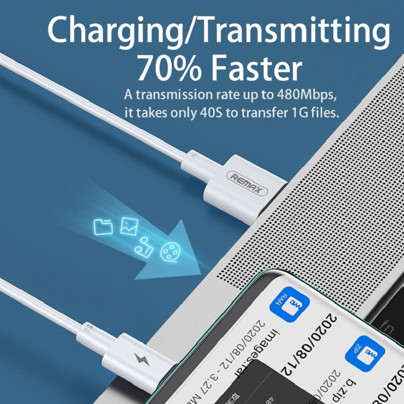 MOREJOY Remax 5A Super Fast Charging and Data TransmissionCable 1M A to C Cable Wihte