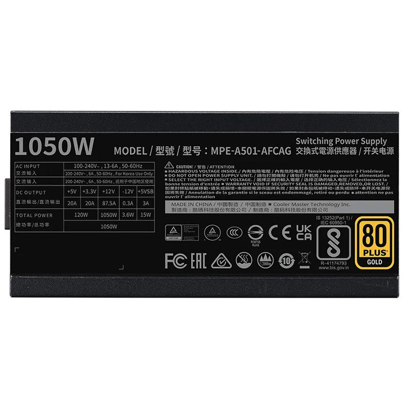 Cooler Master 1050W MWE 80+ Gold ATX 3.1 Power Supply