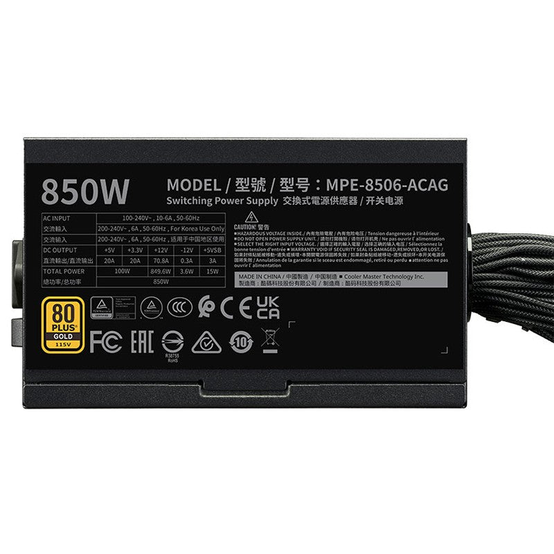 Cooler Master 850W MWE 80+ Gold ATX 3.1 Power Supply
