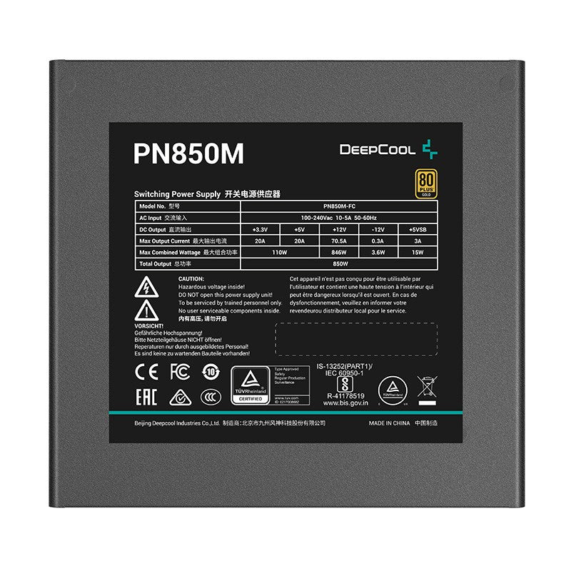 DeepCool PN850M 850W 80+ Gold Fully Modular ATX 3.1 PCIe 5.1 Power Supply