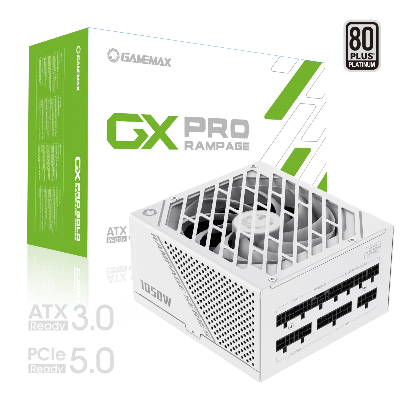 Gamemax GX-1050 PRO White 1050W 80+Platinum Power Supply ATX3.0 PCIE5.0