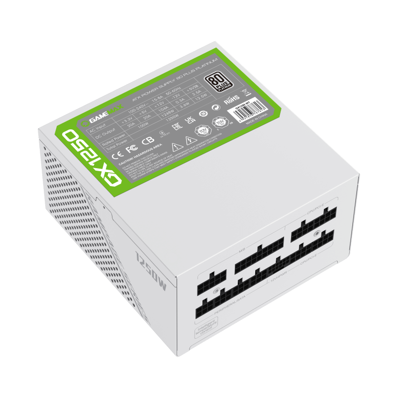 Gamemax GX-1250 PRO White 1250W 80+Platinum Power Supply ATX3.0 PCIE5.0