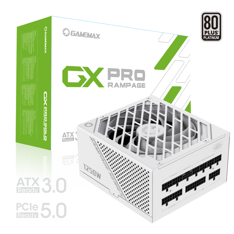 Gamemax GX-1250 PRO White 1250W 80+Platinum Power Supply ATX3.0 PCIE5.0