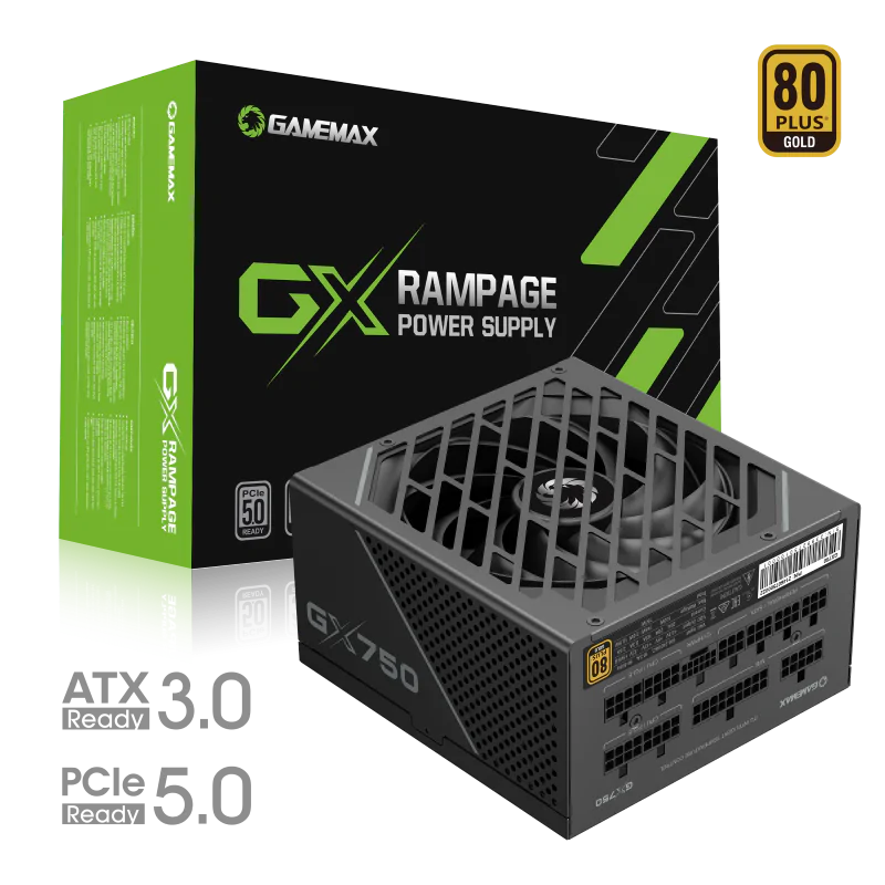 Gamemax GX-750 PRO BK 750W 80+Gold Power Supply ATX3.0 PCIE5.0