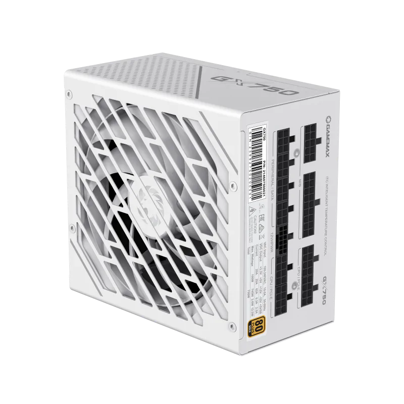 Gamemax GX-750 PRO White 750W 80+Gold Power Supply ATX3.0 PCIE5.0