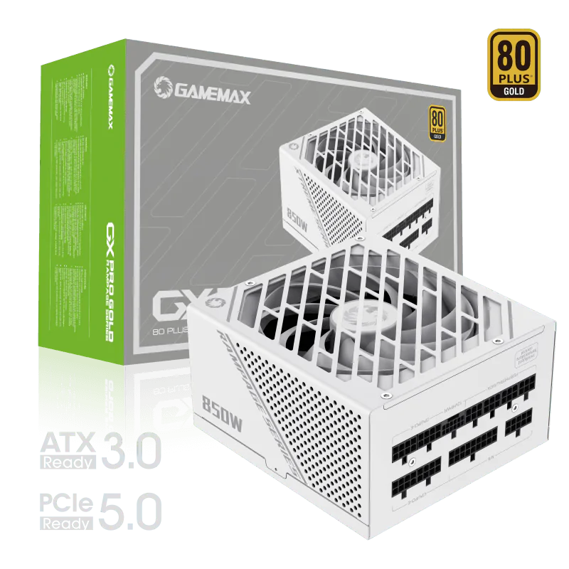 Gamemax GX-850 PRO White 850W 80+Gold Power Supply ATX3.0 PCIE5.0