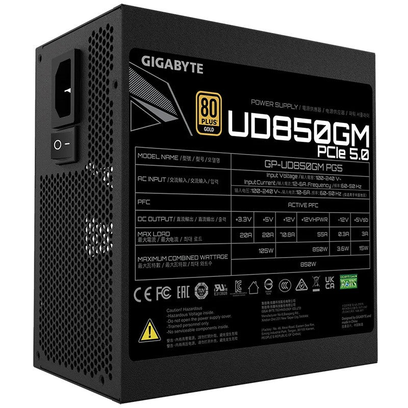 Gigabyte 850W 80+ Gold Fully Modular PCIe 5.0 ATX Power Supply