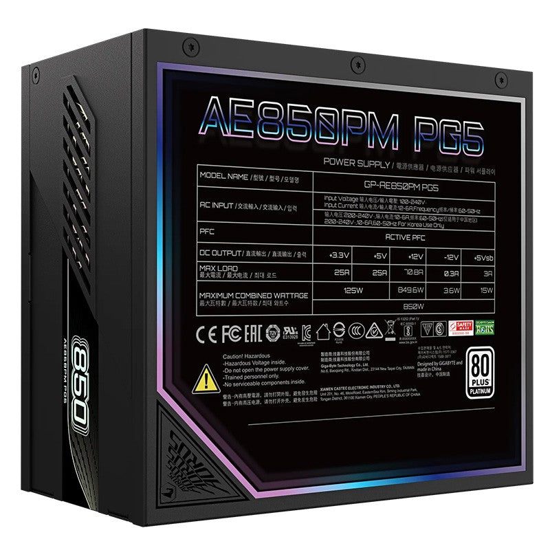 Gigabyte 850W Aorus Elite P850W 80+ Platinum PCIe 5.0 ATX Power Supply