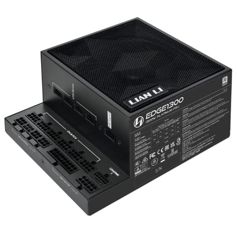 Lian Li 1300W EG1300.BE 80+ Platinum T-Shape ATX Power Supply with 4 Port USB Hub - Black